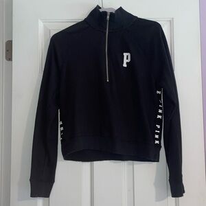 PINK Victoria’s Secret Black Sweatshirt w/Half Zipper